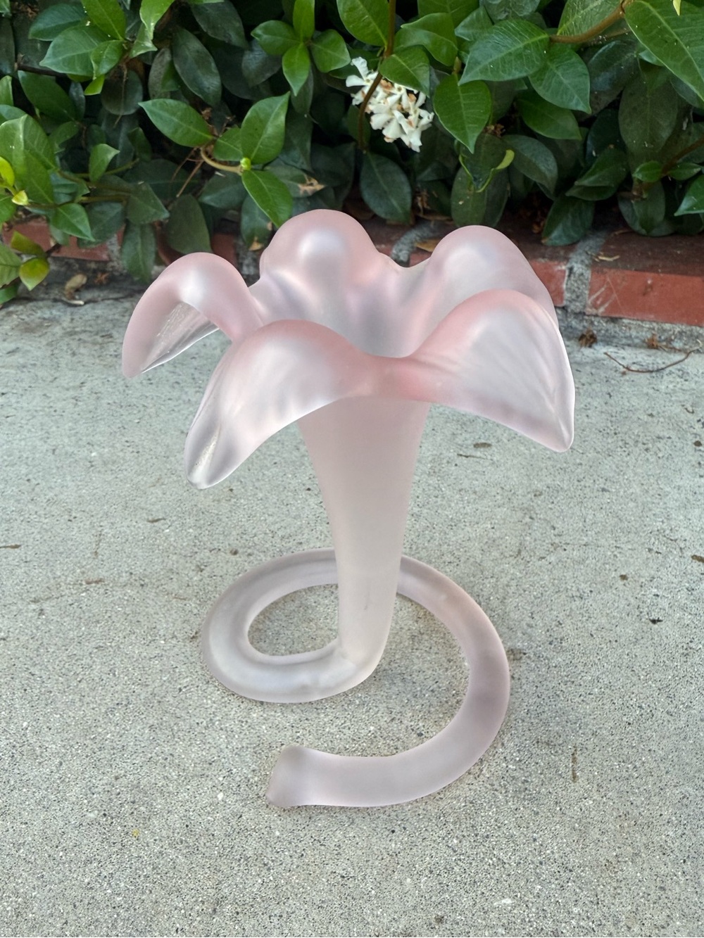Vintage Frosted Lily Glass Vase by Stiver, Italy, 1970